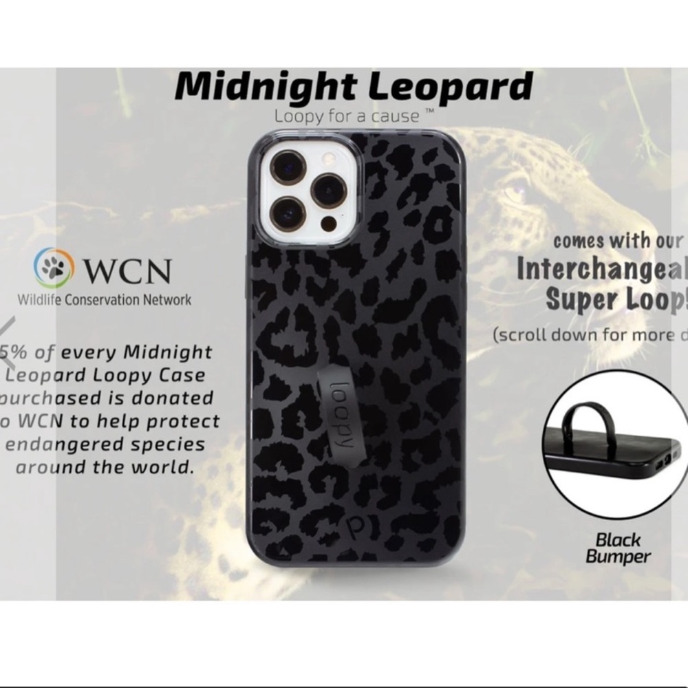 Midnight Leopard Loopy Case for iPhone 12 Pro Max